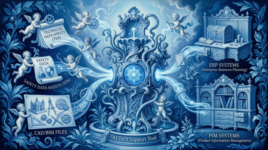 AI tech support tool for building material manufacturers