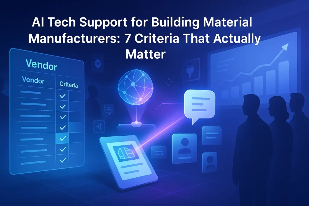 AI tech support for building material manufacturers Luccid